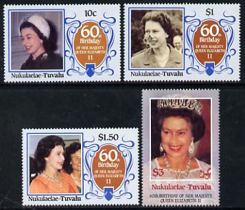 Tuvalu - Nukulaelae 1986 Queen Elizabeth 60th Birthday set of 4 unmounted mint