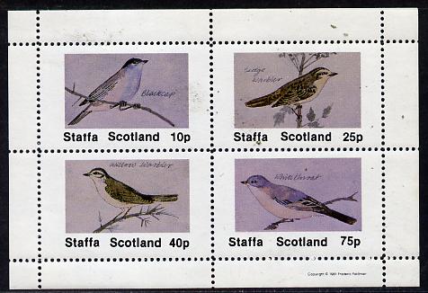 Staffa 1981 Birds #05 (Blackcap, Warbler, Whitethroat) perf,set of 4 values (10p to 75p) unmounted mint