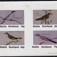 Staffa 1981 Birds #05 (Blackcap, Warbler, Whitethroat) imperf,set of 4 values (10p to 75p) unmounted mint
