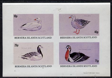Bernera 1981 Geese imperf,set of 4 values (10p to 75p) unmounted mint