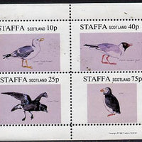Staffa 1981 Sea Birds #02 (Gulls, Petrel & Puffin) perf,set of 4 values (10p to 75p) unmounted mint