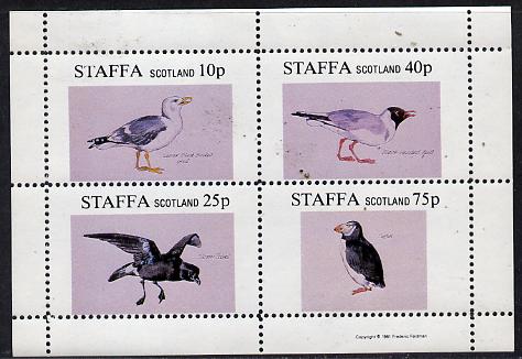Staffa 1981 Sea Birds #02 (Gulls, Petrel & Puffin) perf,set of 4 values (10p to 75p) unmounted mint