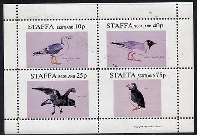Staffa 1981 Sea Birds #02 (Gulls, Petrel & Puffin) perf,set of 4 values (10p to 75p) unmounted mint