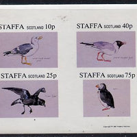 Staffa 1981 Sea Birds #02 (Gulls, Petrel & Puffin) imperf,set of 4 values (10p to 75p) unmounted mint