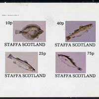 Staffa 1982 Fish #07 (Plaice, Cod, Haddock & Trout) imperf,set of 4 values (10p to 75p) unmounted mint