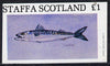 Staffa 1982 Mackerel imperf souvenir sheet (£1 value),unmounted mint