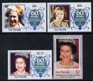 Tuvalu - Nui 1986 Queen Elizabeth 60th Birthday set of 4 unmounted mint