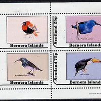 Bernera 1981 Birds #06 (Bishop, Sunbird, Sugarbird & Toucan) perf,set of 4 values (10p to 75p) unmounted mint