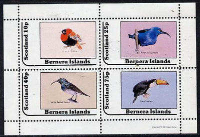 Bernera 1981 Birds #06 (Bishop, Sunbird, Sugarbird & Toucan) perf,set of 4 values (10p to 75p) unmounted mint