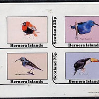 Bernera 1981 Birds #06 (Bishop, Sunbird, Sugarbird & Toucan) imperf,set of 4 values (10p to 75p) unmounted mint