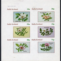 Staffa 1982 Roses #4 imperf set of 6 values (15p to 75p) unmounted mint