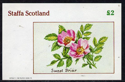 Staffa 1982 Roses #4 (Sweet Briar) imperf deluxe sheet (£2 value) unmounted mint