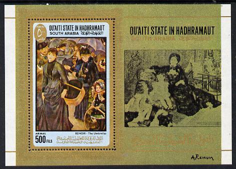 Aden - Qu'aiti 1967 Renoir perf miniature sheet (The Umbrellas) unmounted mint Mi BL 17A