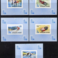 Niger Republic 1980 Winter Olympics set of 5 imperf deluxe miniature sheets unmounted mint