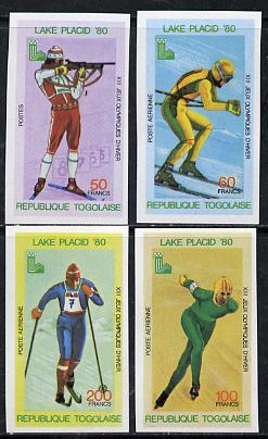 Togo 1980 Lake Placid Winter Olympics imperf set of 4 from limited printing unmounted mint, as SG 1418-21