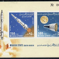 Aden - Mahra 1967 Rockets imperf m/sheet unmounted mint, Mi BL 6B