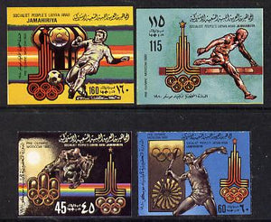 Libya 1979 Pre Olympics (1980 Moscow) imperf set of 4 without silver opt unmounted mint, SG 939-42