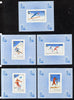 Chad 1980 Winter Olympics set of 5 imperf deluxe miniature sheets (Skiing, Cross Country)