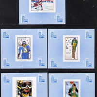Congo 1980 Winter Olympics set of 5 imperf deluxe miniature sheets (Skiing) unmounted mint
