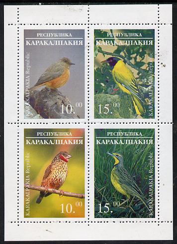 Karakalpakia Republic 1996 Birds #2 sheetlet containing 4 values