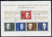 Germany - West 1959 Inauguration of Beethoven Hall m/sheet unmounted mint, SG MS 1233a