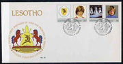 Lesotho 1982 Princess Di's 21st Birthday set of 4 on Official cover with first day commemorative cancel