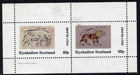 Eynhallow 1982 Medieval Art (Celtic Bull & Celtic Monster) perf set of 2 (40p & 60p) unmounted mint