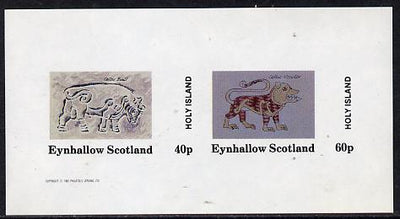 Eynhallow 1982 Medieval Art (Celtic Bull & Celtic Monster) imperf set of 2 (40p & 60p) unmounted mint
