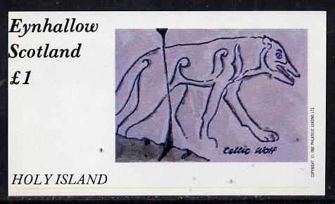 Eynhallow 1982 Medieval Art (Celtic Wolf) imperf souvenir sheet (£1 value) unmounted mint