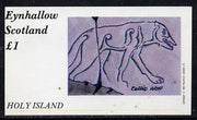 Eynhallow 1982 Medieval Art (Celtic Wolf) imperf souvenir sheet (£1 value) unmounted mint