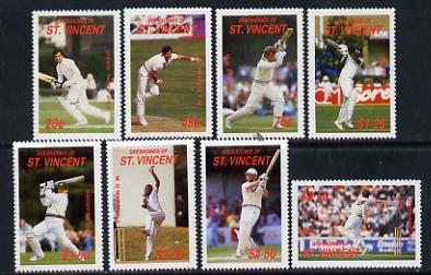 St Vincent - Grenadines 1988 Cricketers set of 8 unmounted mint SG 573-80