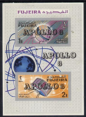 Fujeira 1968 Space Achievements imperf m/sheet with Apollo 8 opt, Mi BL 11B unmounted mint
