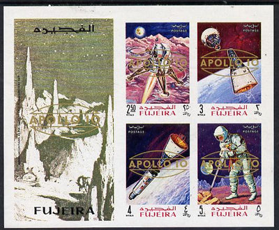 Fujeira 1969 Apollo Space Flights imperf m/sheet opt'd Apollo 10, Mi BL 15B unmounted mint