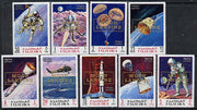 Fujeira 1969 Apollo Space Flights perf set of 9 with Moon Landing opt, Mi A399-407A unmounted mint