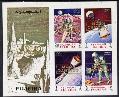 Fujeira 1969 Apollo Space Flights imperf m/sheet with Moon Landing opt unmounted mint, Mi BL 16B