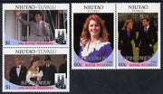 Tuvalu - Niutao 1986 Royal Wedding (Andrew & Fergie) set of 4 (2 se-tenant pairs) overprinted SPECIMEN unmounted mint