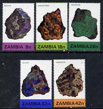 Zambia 1982 Minerals (2nd Series) set of 5 unmounted mint, SG 370-74*