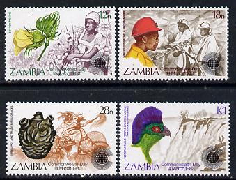 Zambia 1983 Commonwealth Day set of 4 unmounted mint, SG 379-82*