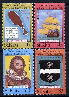 St Kitts 1985 Christmas (Sir Francis Drake) set of 4 unmounted mint, SG 181-84