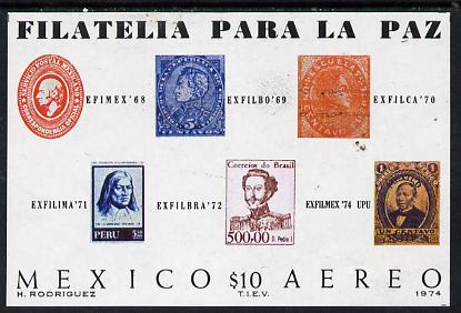 Mexico 1974 'Exfilmex 74' Stamp Exhibition imperf m/sheet, SG MS 1317 unmounted mint