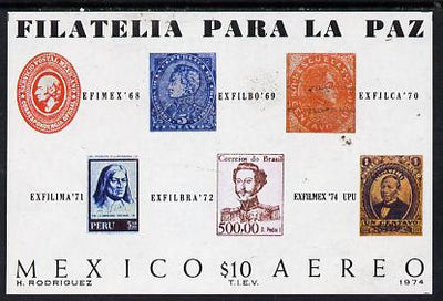 Mexico 1974 'Exfilmex 74' Stamp Exhibition imperf m/sheet, SG MS 1317 unmounted mint