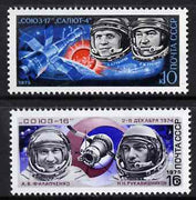 Russia 1975 Cosmonautics Day #2 set of 2 unmounted mint, SG 4382-83, Mi 4343-44*