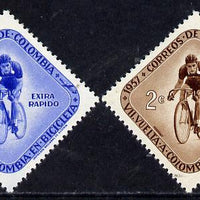 Colombia 1957 Cycle Race (Diamond Shaped) set of 2, SG 916-17 unmounted mint*