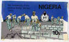Nigeria 1983 National Youth Service Corps 10th Anniversary - original hand-painted artwork for 10k value (Working on Building Project) probably by NSP&MCo Staff Artist Samuel A M Eluare on card 8.5" x 5" endorsed A6