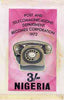 Nigeria 1972 Posts & Telecommunications Corporation - original hand-painted artwork for 3s value (showing Telephone) by Austin Ogo Onwudimegwu on card 5" x 8.5"