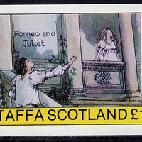 Staffa 1982 Scenes from Shakespeare's Plays (Romeo & Juliet) imperf souvenir sheet (£1 value) unmounted mint