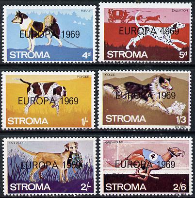 Stroma 1969 Dogs perf set of 6 each opt'd 'Europa 1969' unmounted mint