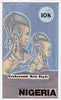 Nigeria 1987 Women's Hairstyles - original hand-painted artwork for 10k value (Cockscomb Hair style) by S O Nwasike on card 5" x 8.5" endorsed A2