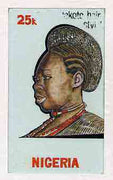 Nigeria 1987 Women's Hairstyles - original hand-painted artwork for 25k value (Akoto Hair style) by Clement O Ogbebor on card 5" x 8.5" endorsed C5