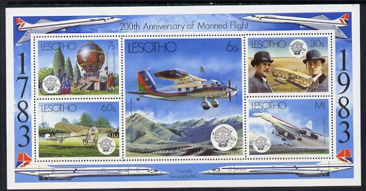 Lesotho 1983 Manned Flight m/sheet unmounted mint SG MS 549